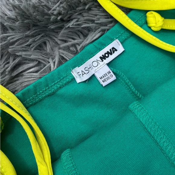 Fashion, nova curves, turquoise, mini dress, size large - Picture 4 of 5